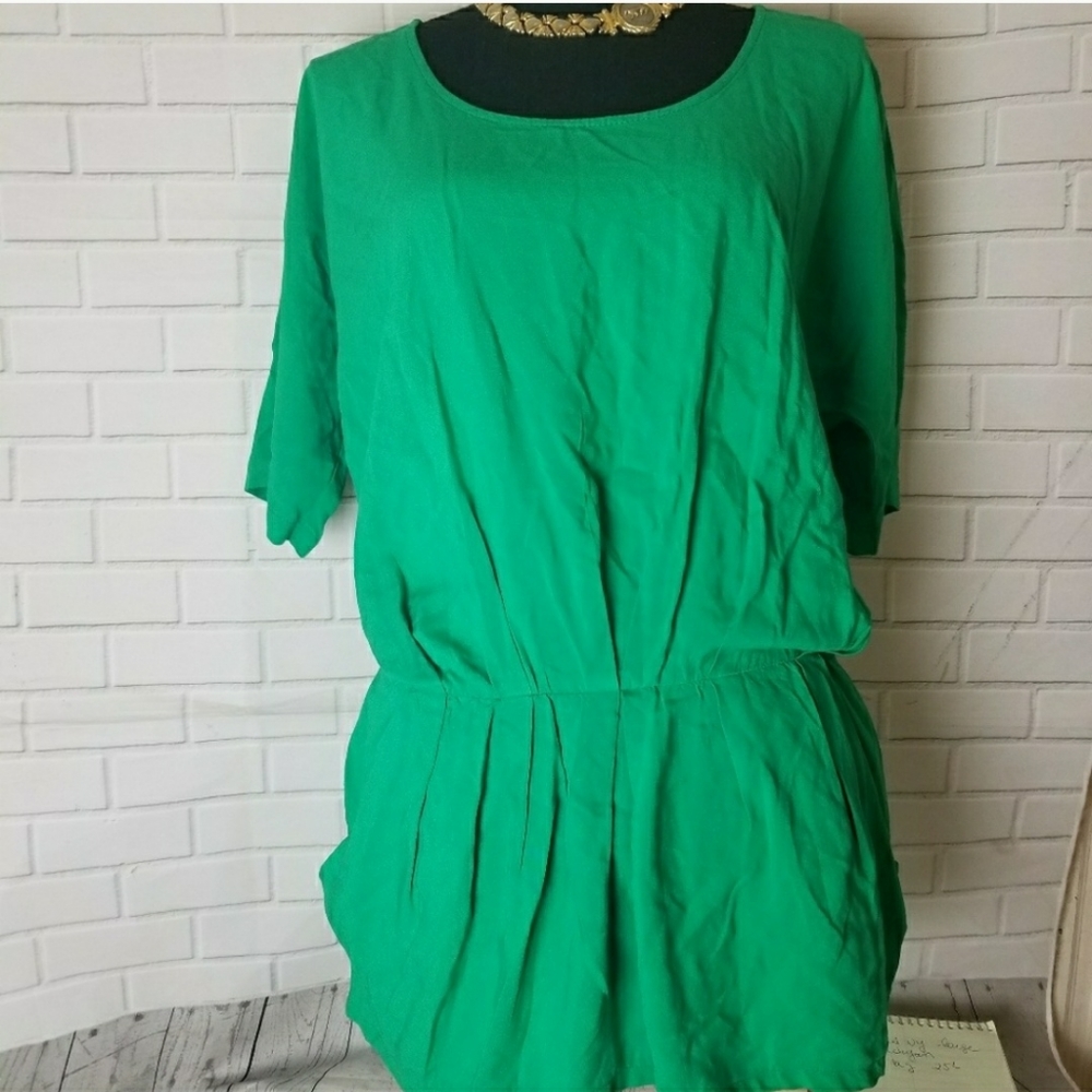 Green Tunic Top Large